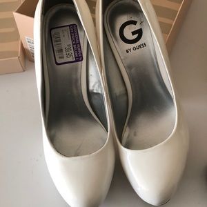 Guess white heels